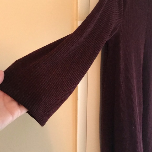 NWOT ribbed maroon mock neck sweater dress - Picture 2 of 5
